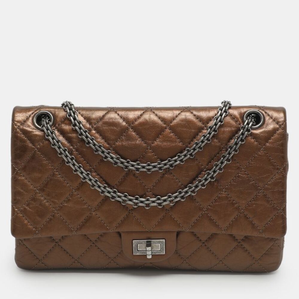 Chanel Reissue 226 Bronze Quilted Caviar Leather Flap Bag